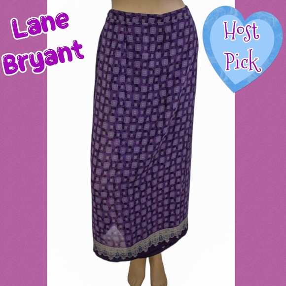 Lane Bryant Dresses & Skirts - Lane Bryant Plum PurpleRoyal Paisley Wrap Skirt